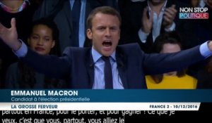 Emmanuel Macron hurle sa joie pendant son meeting : pluie de moqueries sur Twitter