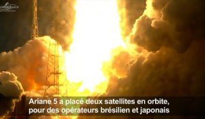 Ariane 5 a lancé deux satellites pour le Brésil et le Japon