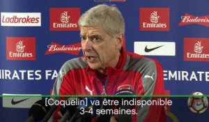 Cup - Wenger : "Coquelin indisponible 3-4 semaines"