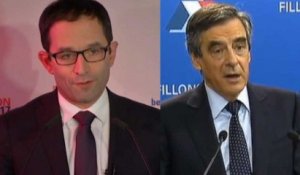 Primaires : Les outsiders Benoît Hamon et François Fillon avaient des discours similaires après leur premier tour
