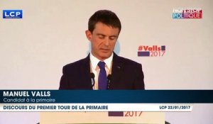 Manuel Valls dézingue Benoît Hamon dans son discours au soir du premier tour