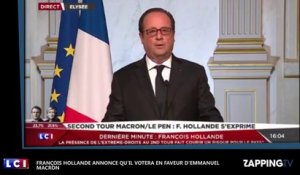 Présidentielle 2017 : François Hollande appelle à voter Emmanuel Macron