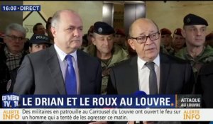 Attaque au Louvre: "Le militaire va bien. Sentinel est nécessaire", pour Le Drian