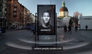 En Suède, un panneau publicitaire tousse quand on fume à proximité