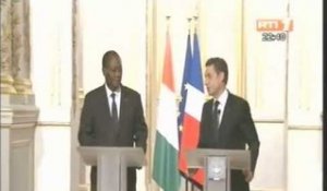 Conférence de presse conjointe des Présidents Ouattara et Sarkozy à l'Elysée