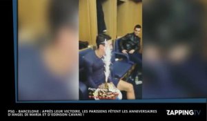 PSG - Barça : Edinson Cavani et Angel Di Maria ont fêté leur anniversaire après le match (vidéo)