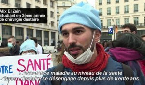 A Paris, de futurs dentistes manifestent
