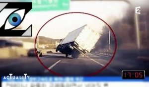 [Zap Télé] Un camion perd le contrôle sur l'autoroute ! (23/02/17)