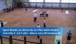 Premier tour, tir rapide double, Club Elite féminin, demi-finale aller, Bièvre Isère contre Fontaine, saison 2016/2017