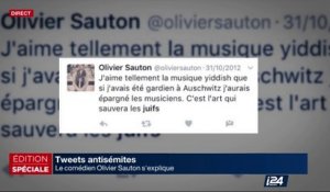 Tweets antisémites : le comédien Oliver Sauton s'explique