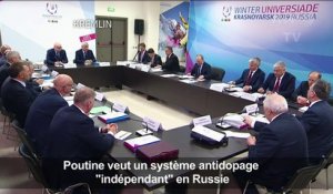 Poutine veut un système antidopage "indépendant" en Russie