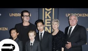 Brad Pitt avec Maddox, Pax et Shiloh en l'absence d' Angelina