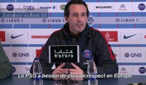 Emery: "le PSG a besoin de plus de respect en Europe"