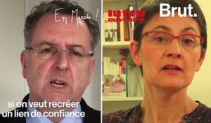“Duel” entre Nathalie Arthaud, candidate à la présidentielle et Richard Ferrand, secrétaire général du mouvement En Marche!.