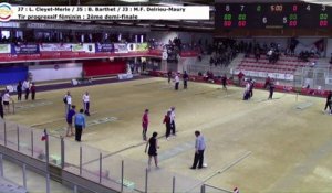 Tir progressif féminin, 2ème demi-finale Cleyet-Merle - Barthet - Delrieu-Maury, Sport Boules, France Tirs, Dardilly 2017