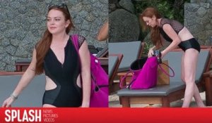 Lindsay Lohan échange son burkini pour un maillot plus révélateur