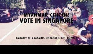 Incredible numbers of Myanmar citizens line up to vote in Singapore | Coconuts TV