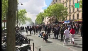 Les images de la manifestation sous tension des lycéens à Paris