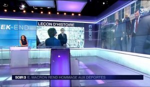 Présidentielle : Emmanuel Macron rend hommage aux victimes de la déportation