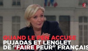 Quand Le Pen accuse Pujadas et Lenglet de vouloir "faire peur" aux Français