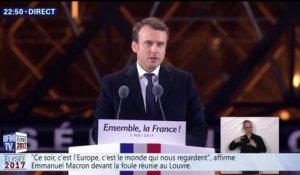 "Je vous servirai avec amour", lance Emmanuel Macron