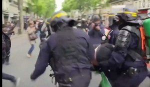 Heurts lors de la manifestation "Front social" à Paris après l'élection de Macron