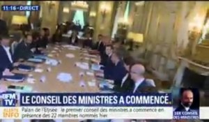 Les images du premier conseil des ministres du quinquennat Macron