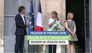 Ségolène Royal, discours lors de la passation de pouvoirs
