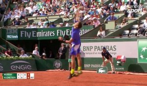 Roland-Garros 2017 : Andy Murray finit d'épuiser Kuznetsov d'un amorti extraordinaire (6-4, 4-6, 6-2, 6-0)