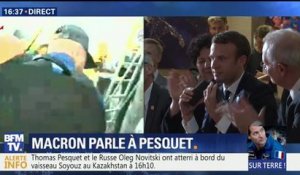 emission speciale : Emmanuel Macron fier de Thomas Pesquet , ven 2 juin