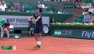 Roland-Garros 2017 : Le passing laser de Cilic face à Anderson ! (2-2)