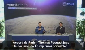 Climat: Pesquet trouve "irresponsable" la décision de Trump