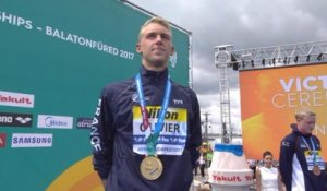 Natation: Championnat du monde petit bassin - Le français Olivier sacré champion du monde du 5 km en eau li...