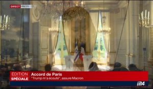Accord de Paris: "Trump m'a écouté", assure Macron
