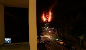 Un immeuble ravagé par les flammes à Londres