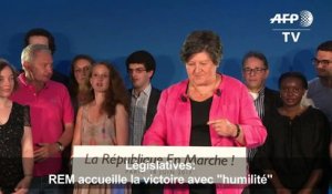 Législatives: REM accueille la victoire avec "humilité"