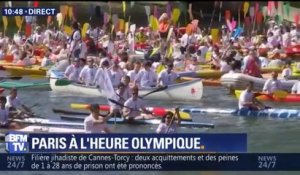 Hidalgo et Estanguet en kayak sur la Seine pour défendre la candidature de Paris 2024