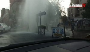 Clichy : un geyser en pleine rue