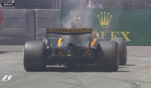 GP de Bakou 2017 - Moteur en feu pour Jolyon Palmer