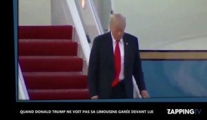Donald Trump ne voit pas sa limousine garée juste devant lui ! (vidéo)