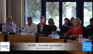 AGDE - CONSEIL MUNICIPAL DE LA VILLE D'AGDE  MARDI 4 JUILLET 2017