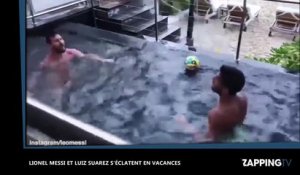 Lionel Messi et Luis Suarez s'éclatent dans une piscine en vacances (vidéo)