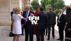 Brigitte Macron a aussi eu droit à une poignée de main avec Donald Trump