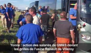 Action des salariés de GM&S devant l'usine Renault de Villeroy