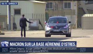 Emmanuel Macron est arrivé sur la base aérienne d'Istres pour une journée avec les militaires