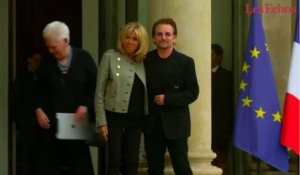 Humanitaire :  Bono se dit enchanté de sa rencontre avec Macron