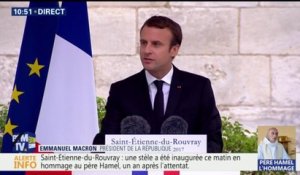 "Le sourire de Jacques Hamel est devenu un sourire de résistance"; dit Emmanuel Macron