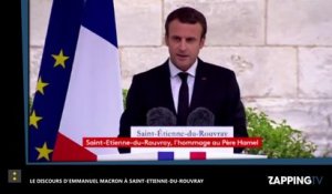 Saint-Étienne-du-Rouvray : Emmanuel Macron rend hommage au Père Jacques Hamel (vidéo)