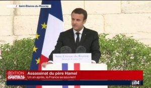 Hommage au père Hamel: "La République n'a pas à combattre une religion", Emmanuel Macron