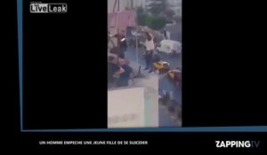 Un homme très courageux sauve une jeune fille du suicide (vidéo)